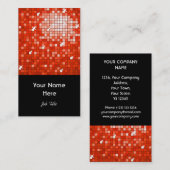 ディスコタイルレッドビジネスカードブラックポートレート 名刺 (正面/裏面)