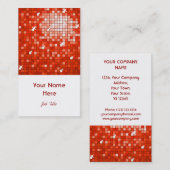 ディスコタイルレッドビジネスカードホワイトポートレート 名刺 (正面/裏面)