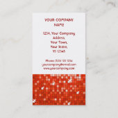 ディスコタイルレッドビジネスカードホワイトポートレート 名刺 (裏面)