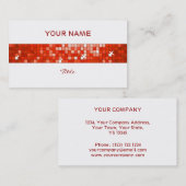 ディスコタイル赤いタイルストライプ白い背中 名刺 (正面/裏面)