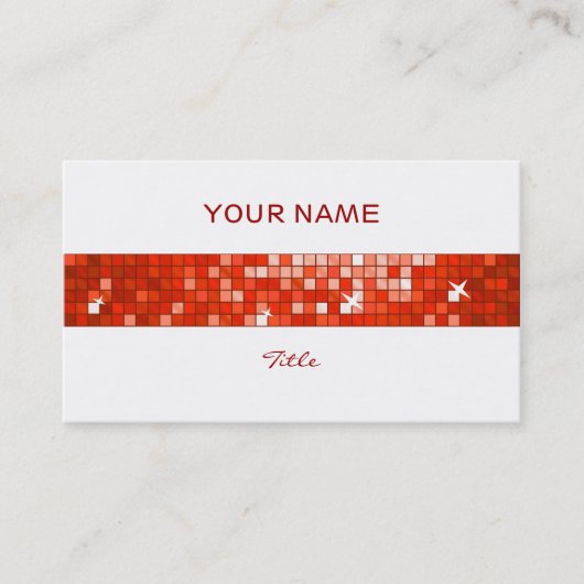 ディスコタイル赤いタイルストライプ白い背中 名刺 (正面)