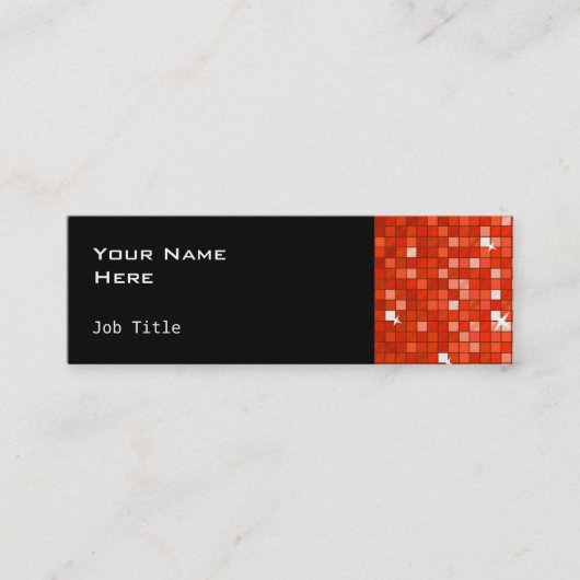 ディスコタイル赤い名刺サイドのスキニーブラック スキニー名刺 (正面)