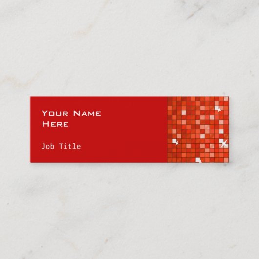 ディスコタイル赤い名刺サイドのスキニーレッド スキニー名刺 (正面)