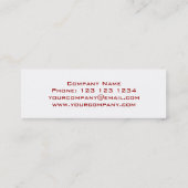 ディスコタイル赤い名刺スキニーホワイト スキニー名刺 (裏面)