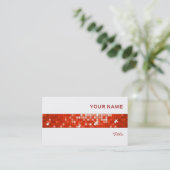 ディスコタイル赤タイルストライプ白 名刺 (スタンド正面)