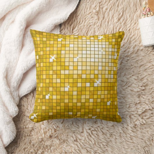 ディスコタイル金ゴールド装飾用クッションスクエア クッション (ブランケット)