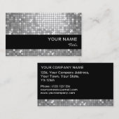 ディスコタイル「シルバー」名刺ブラックストライプ 名刺 (正面/裏面)