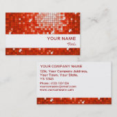 ディスコタイル（赤）名刺(白ストライプ) 名刺 (正面/裏面)