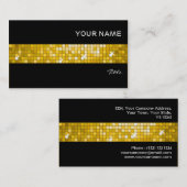 ディスコタイル「金ゴールド」名刺タイル（黒）ストライプ 名刺 (正面/裏面)