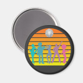 ディスコダンサー70年代レトロサンセットディスコボール マグネット (正面/裏面)