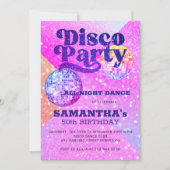 ディスコダンスで楽しい誕生日パーティー 招待状 (正面)