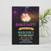 ディスコダンスの誕生日パーティーの招待 招待状 (スタンド正面)