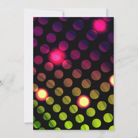 ディスコダンスの誕生日パーティーの招待 招待状 (裏面)