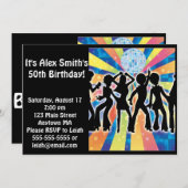 ディスコダンスキッドアダルト誕生日招待状 招待状 (正面/裏面)