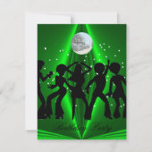 ディスコダンスグリーンバースデーパーティー 招待状 (正面)