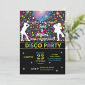 ディスコダンスジョイントツインズバースデーパーティーボーイガール 招待状 (スタンド正面)