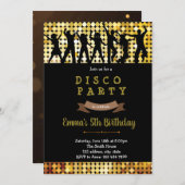 ディスコダンスバースデーパーティーの招待 招待状 (正面/裏面)