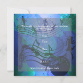 ディスコダンスバースデーパーティーレトロブルー 招待状 (裏面)