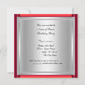 ディスコダンスバースデーパーティー招待状 赤 招待状 (裏面)