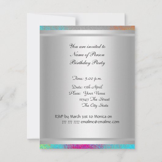 ディスコダンスバースデーパーティ招待状1 招待状 (裏面)