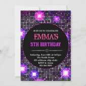 ディスコダンスパーティーの誕生日の招待 招待状 (正面)