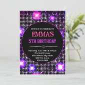 ディスコダンスパーティーの誕生日の招待 招待状 (スタンド正面)