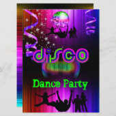 ディスコダンスパーティーイベント群集レイヴ 招待状 (正面/裏面)