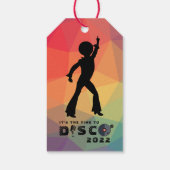 ディスコダンスフロア数々のレトロカラーお祝い ギフトタグ (裏面)