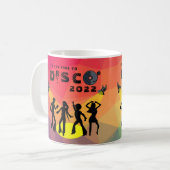 ディスコダンスフロア数々のレトロカラーお祝い コーヒーマグカップ (正面左)