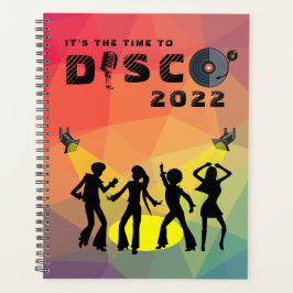 ディスコダンスフロア数々のレトロカラーお祝い プランナー手帳