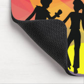 ディスコダンスフロア数々のレトロカラーお祝い マウスパッド (コーナー)