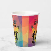 ディスコダンスフロア数々のレトロカラーお祝い 紙コップ (左)