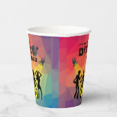 ディスコダンスフロア数々のレトロカラーお祝い 紙コップ (右)