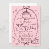 ディスコテーマ30th誕生日招待状for Women 招待状 (正面/裏面)