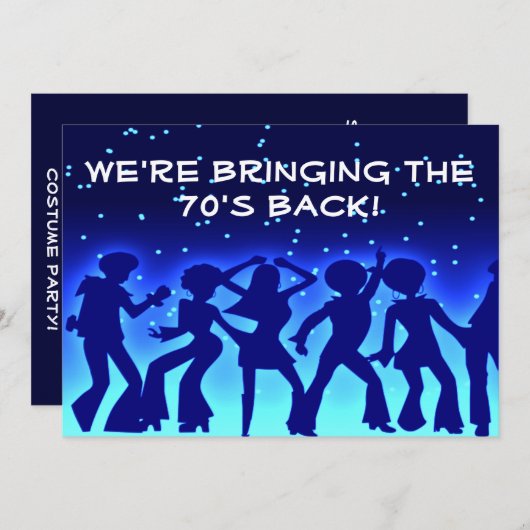 ディスコテーマ70のパーティの招待状 招待状 (正面/裏面)