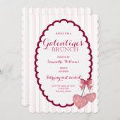 ディスコトレンディなコケッティスカートのチェリーグレイのガレンティーンズ 招待状 (正面/裏面)