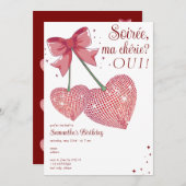 ディスコトレンディーコケットさくらんぼスウィートバースデーパーティー 招待状 (正面/裏面)