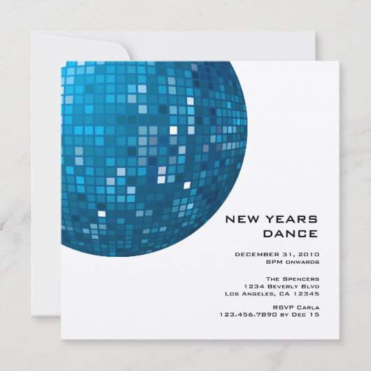 ディスコナイトニューイヤーパーティの招待状 招待状 (正面)