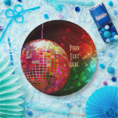 ディスコナイト70のレトロディスコボール ペーパープレート (パーティー)