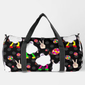 ディスコハロウィンアフリカのゴーストブラック ダッフルバッグ (裏面)