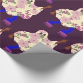 ディスコハロウィーンアフリカフローラ幽霊 ラッピングペーパー (角)