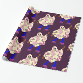 ディスコハロウィーンアフリカフローラ幽霊 ラッピングペーパー