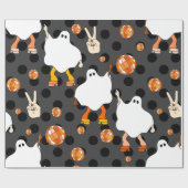 ディスコハロウィーンアフリカ幽霊オレンジ ラッピングペーパー (フラット)