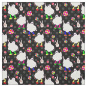 ディスコハロウィーンアフリカ幽霊ブラック ファブリック (見本)