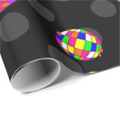 ディスコハロウィーンアフリカ幽霊ブラック ラッピングペーパー (ロールコーナー)