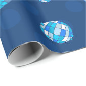 ディスコハロウィーンアフリカ幽霊ブルー ラッピングペーパー (ロールコーナー)