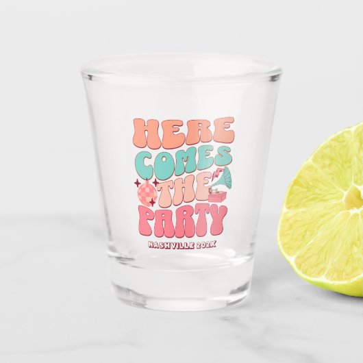 ディスコバチェロレッテグルービーレトロ80年代70年代 ショットグラス (正面)