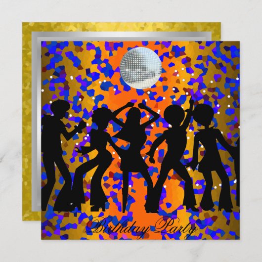ディスコバースデーパーティーの招待状 招待状 (正面/裏面)