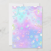 ディスコバースデーパーティー絞り染めネオングローダンスディスコ 招待状 (裏面)