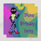 ディスコバースデーパーティ招待状 招待状 (正面/裏面)